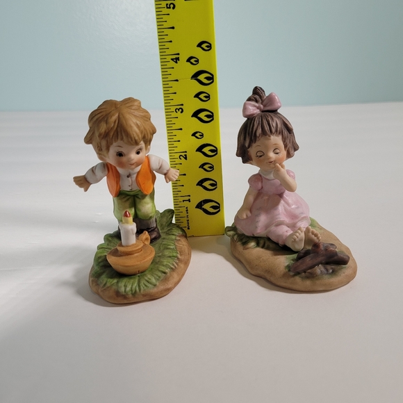 Lefton Nursery Rhymes Figurines 245 Jack Be Nimble and Little Polly Flinders HTF - Picture 2 of 14